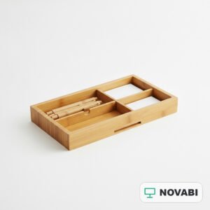 Bamboo Desk Drawer Organizer Tray